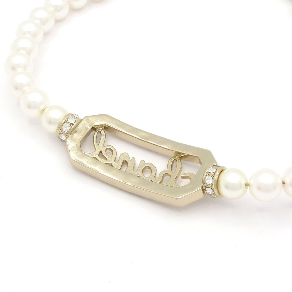 Chanel Choker Gold Ivory Clear Logo Necklace — view 3