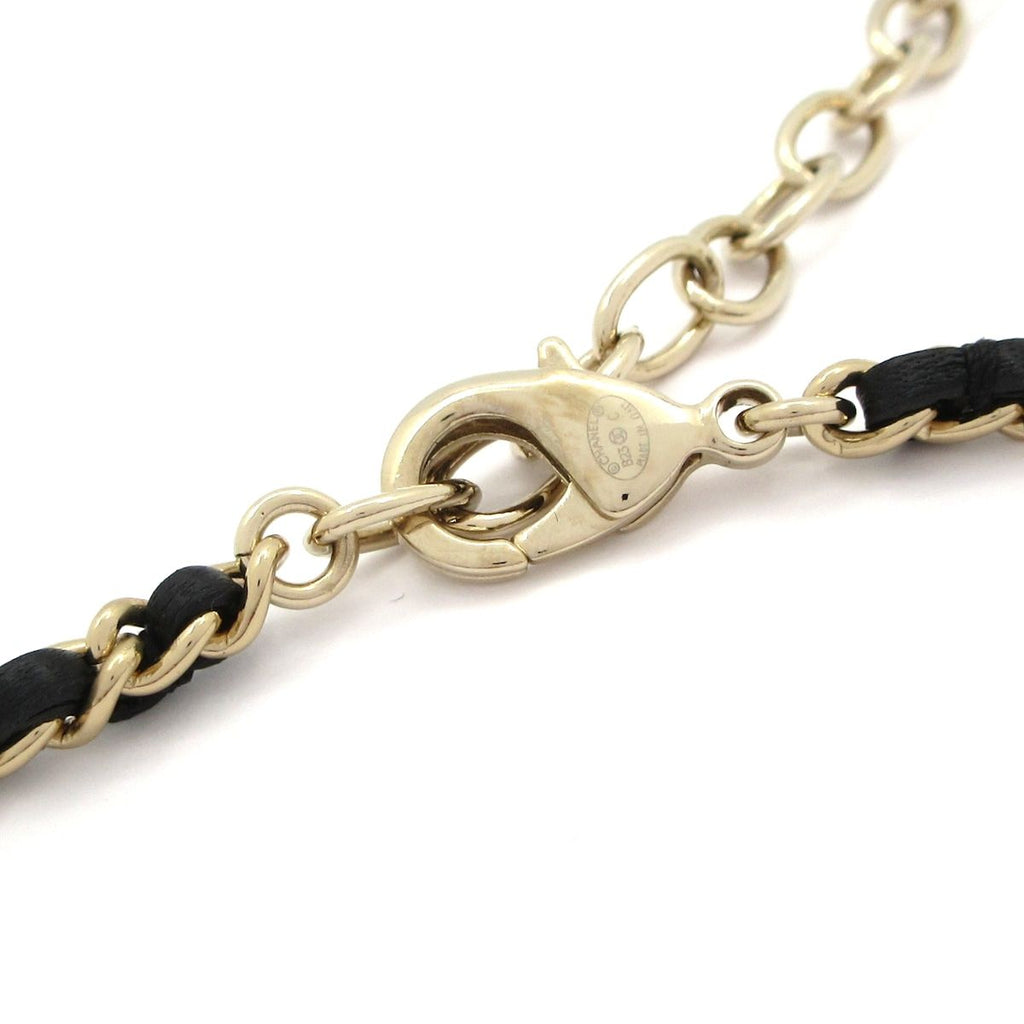 Chanel Necklace Leather Pink Gold Black Quilted Bag Motif — view 4