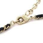 Chanel Necklace Leather Pink Gold Black Quilted Bag Motif — view 4