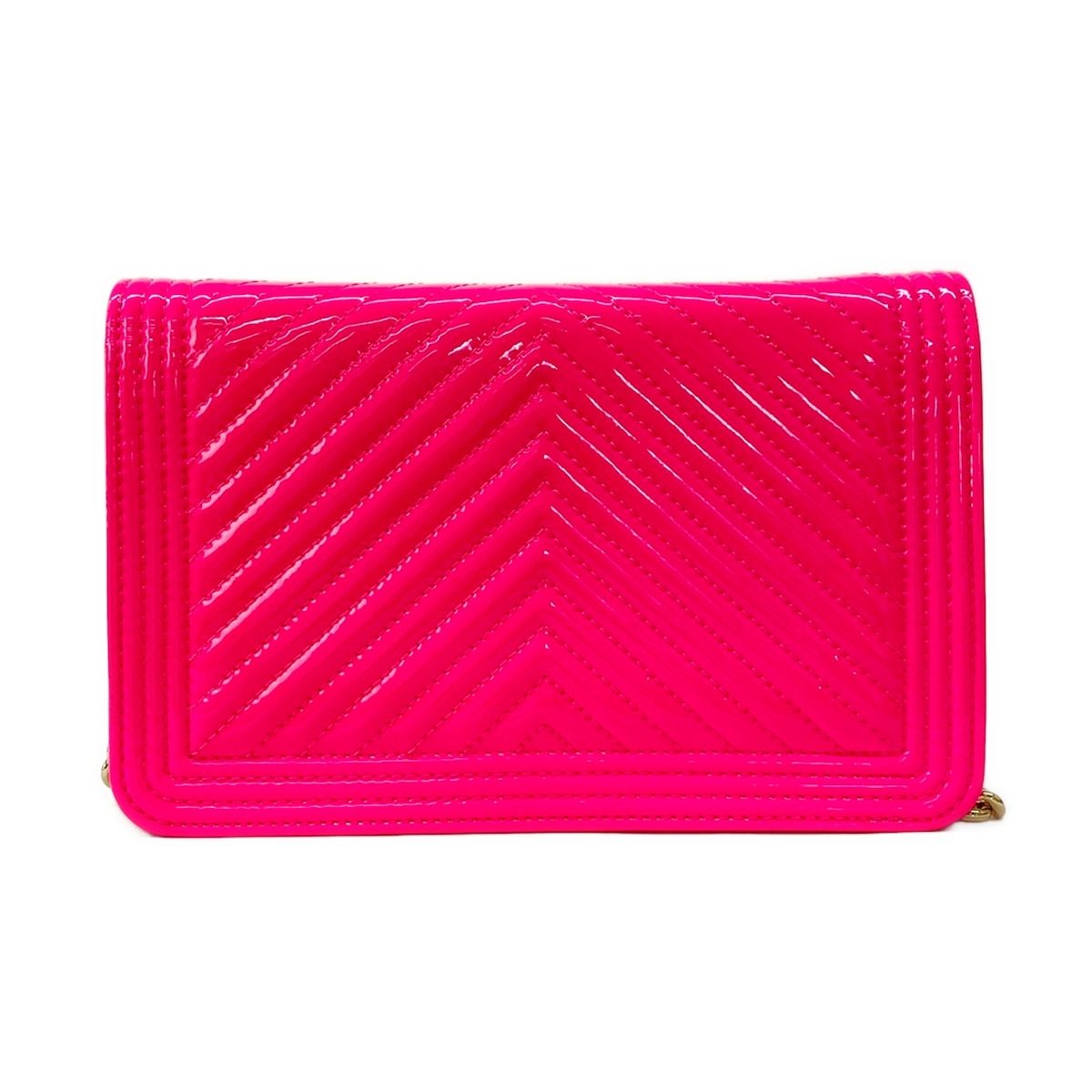 Chanel Wallet Boy Stitch Pink Chain Gold Metal Leather — view 2