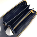 Dior 30 Montaigne Voyageur Wallet Leather Canvas Dark Navy Beige Gold — view 3
