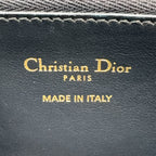 Dior 30 Montaigne Voyageur Wallet Leather Canvas Dark Navy Beige Gold — view 4