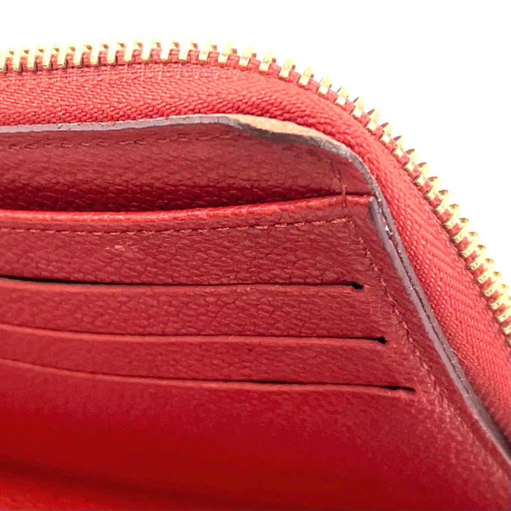 Louis Vuitton Zippy Wallet Monogram Empreinte Scarlet Leather Red Round Gold — view 8