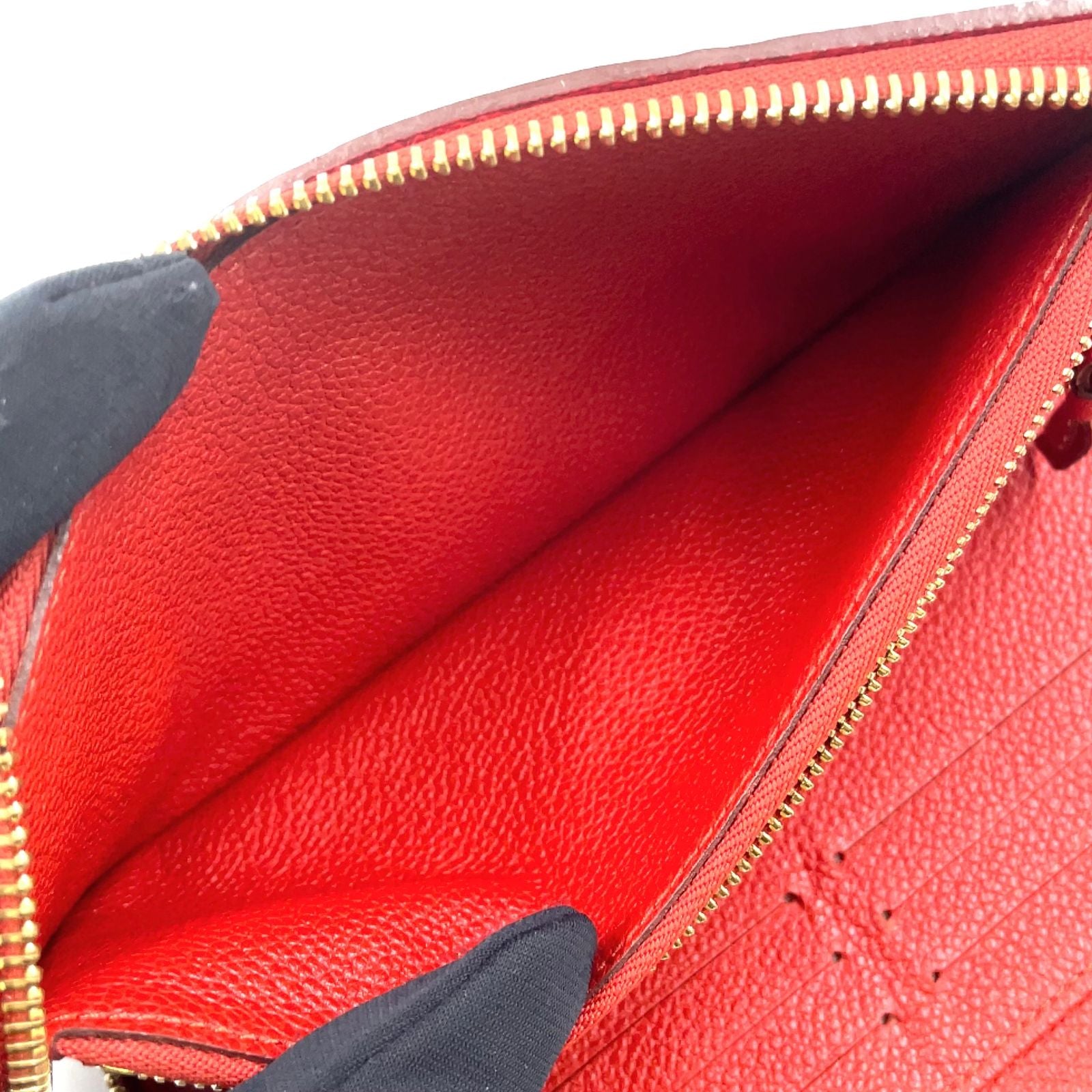 Louis Vuitton Zippy Wallet Monogram Empreinte Scarlet Leather Red Round Gold — view 6