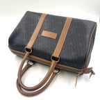 Dior Honeycomb Pattern Leather Brown Black Boston Bag Gold — view 6