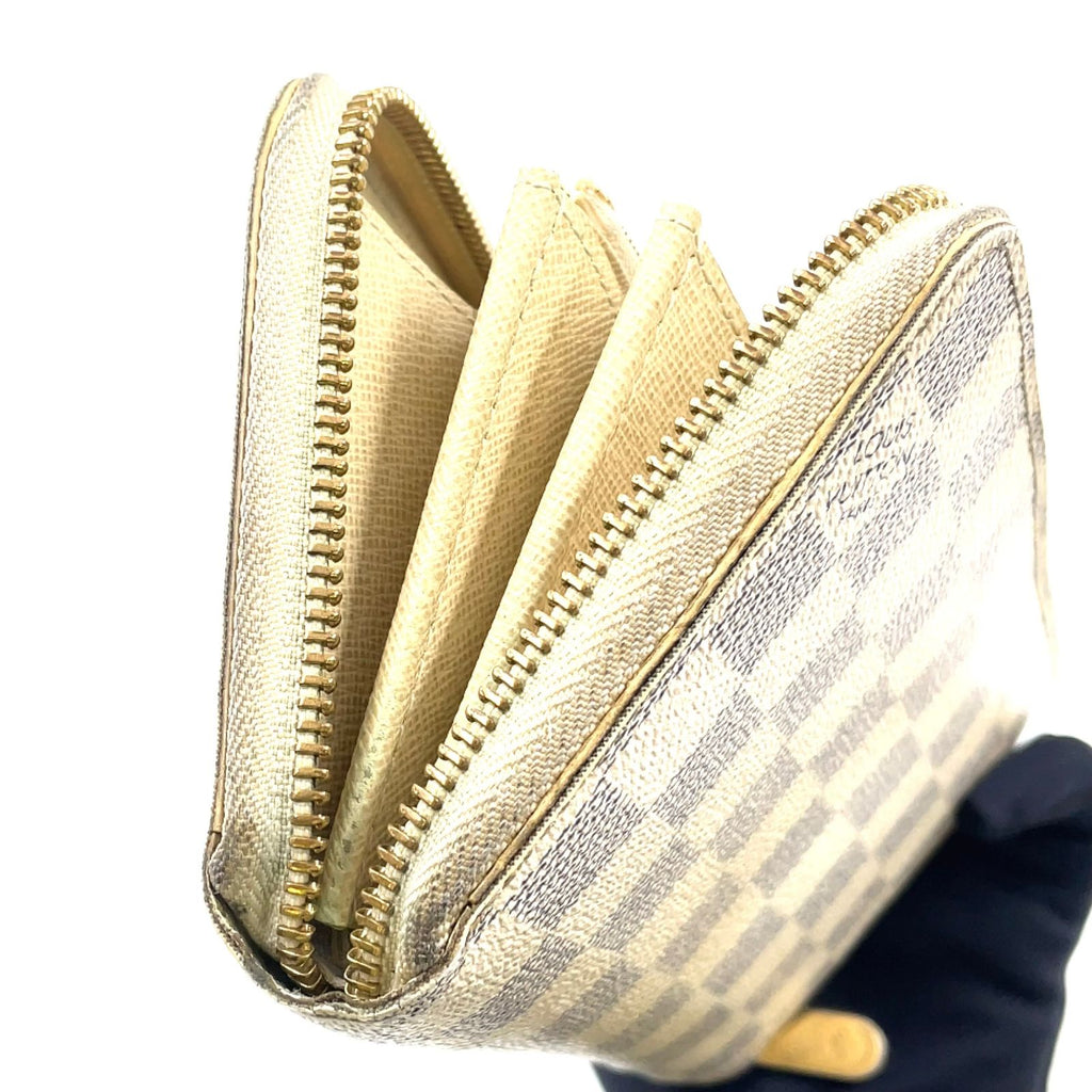 Louis Vuitton Zippy Wallet Damier Azur White Round Gold — view 7