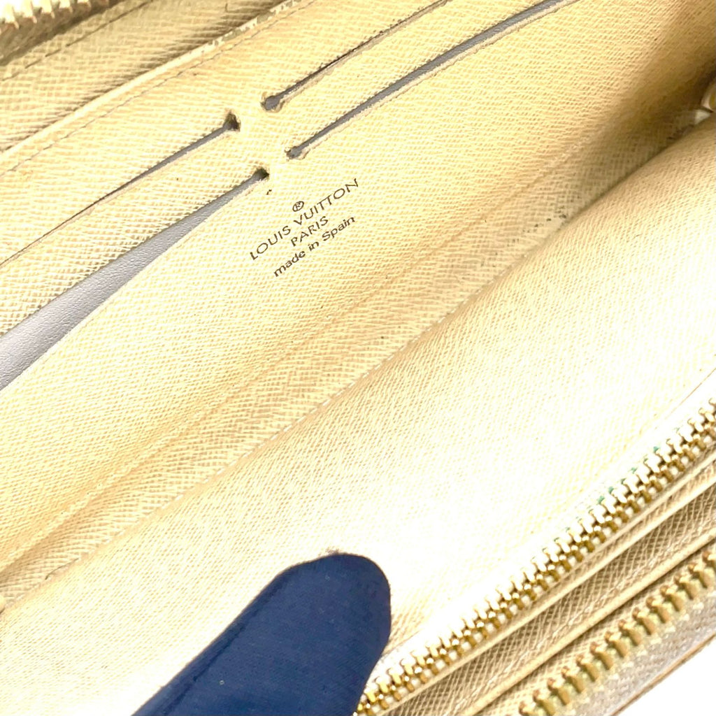 Louis Vuitton Zippy Wallet Damier Azur White Round Gold — view 3