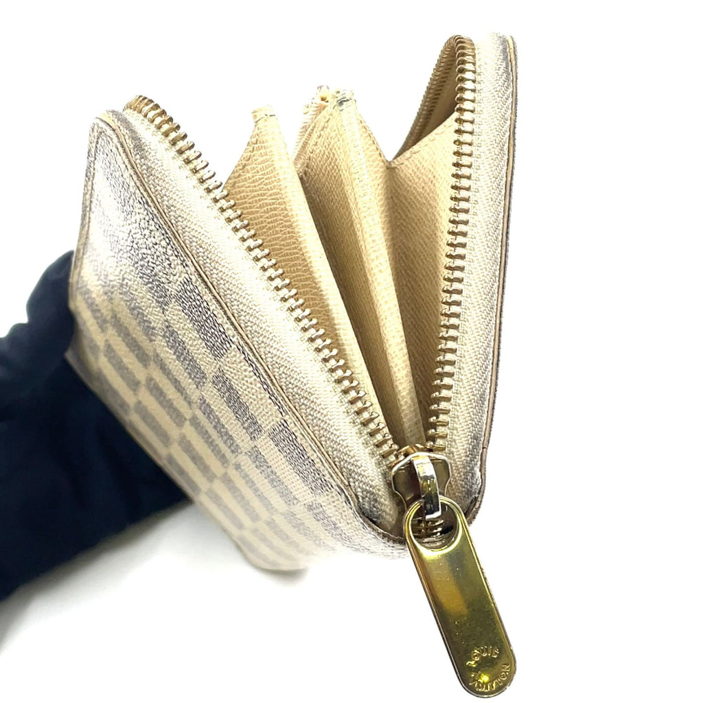 Louis Vuitton Zippy Wallet Damier Azur White Round Gold — view 6