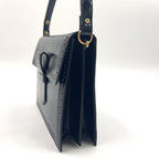 Saint Laurent Vintage Leather Black Shoulder Bag Gold — view 5