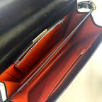 Saint Laurent Vintage Leather Black Shoulder Bag Gold — view 3