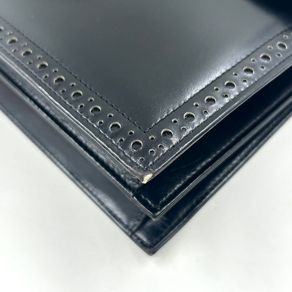 Saint Laurent Vintage Leather Black Shoulder Bag Gold — view 7