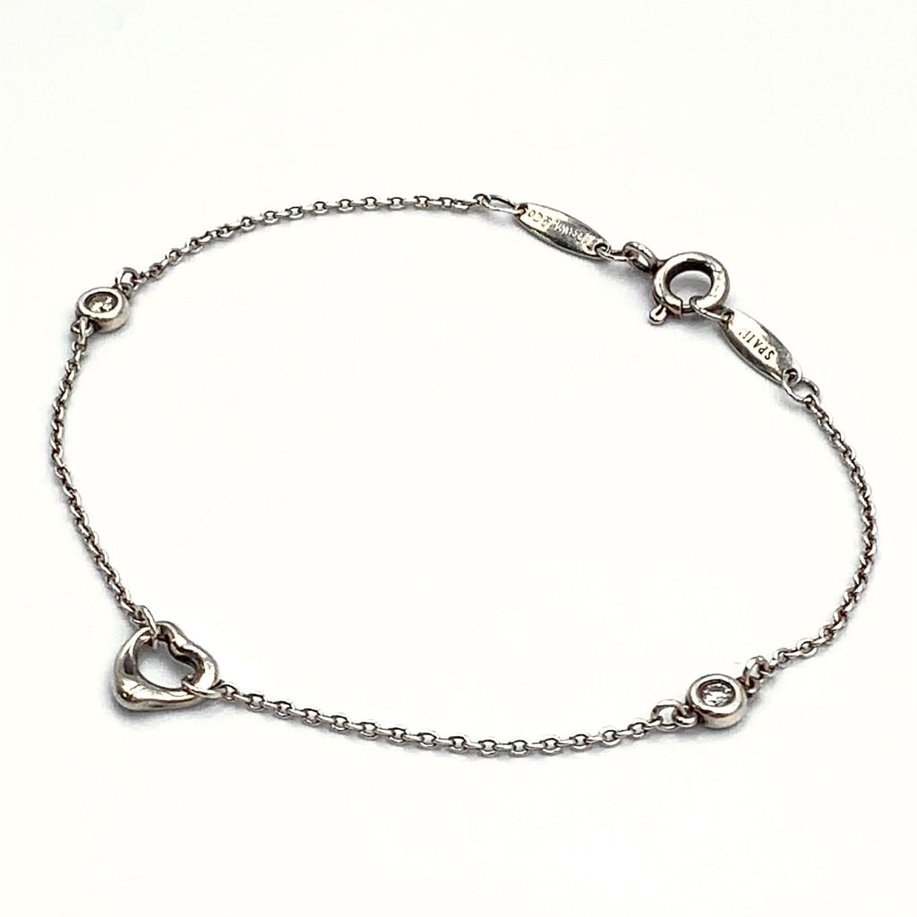 Tiffany & Co Diamond by the Yard Open Heart Clear Silver Bracelet — view 3