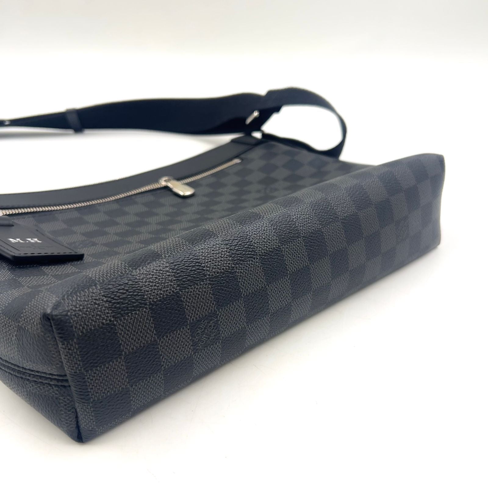 Louis Vuitton Mick PM Damier Graphite Initial Leather Black Shoulder Bag Silver — view 8