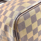 Louis Vuitton Saleya PM Damier Ebene Leather Brown Tote Gold — view 7