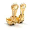Dior Pave Rhinestone Half Hoop Color Stone Clear Gold Earrings — view 5