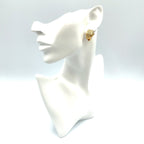 Dior Pave Rhinestone Half Hoop Color Stone Clear Gold Earrings — view 8