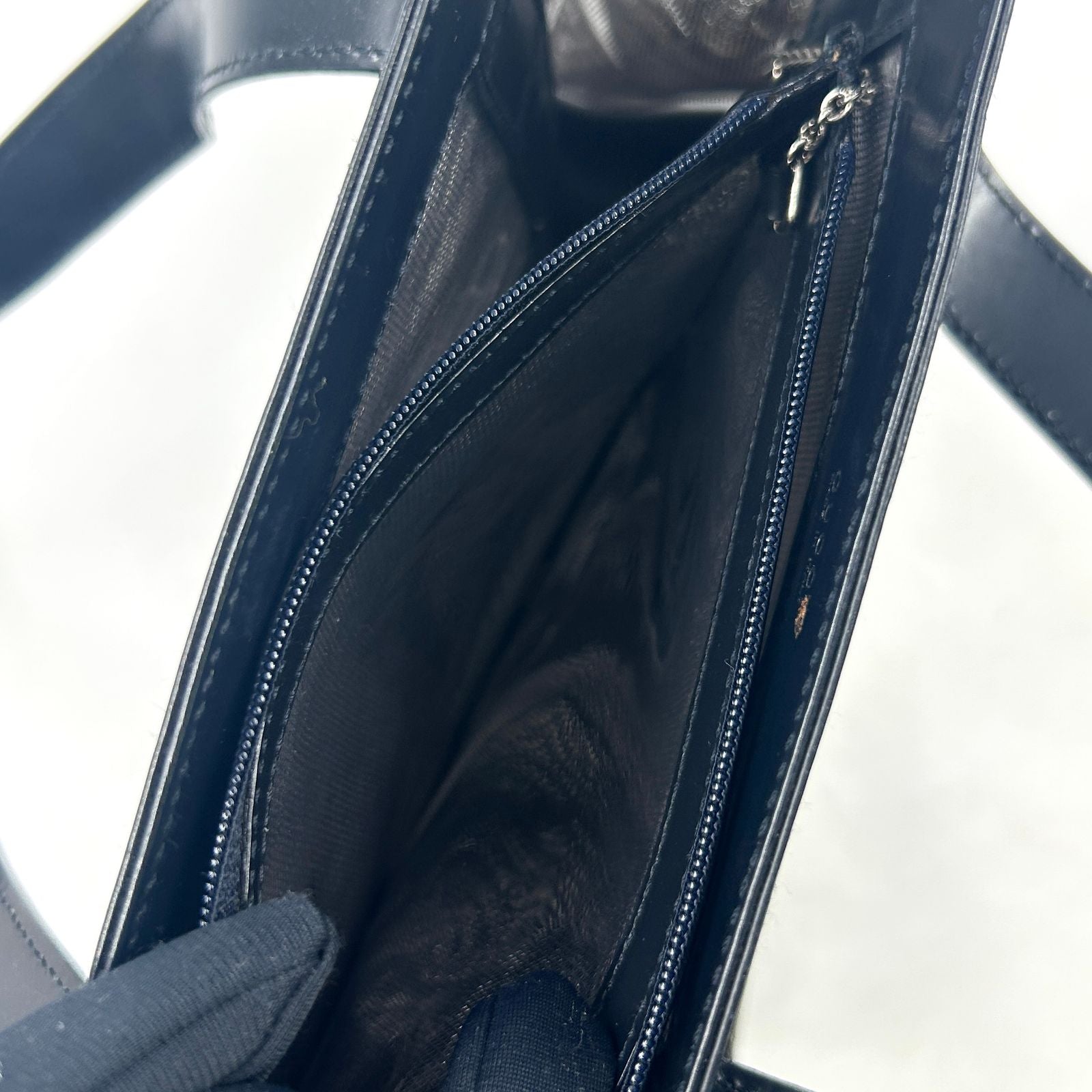 Gucci Mesh Leather Nylon Black Tote Silver — view 8