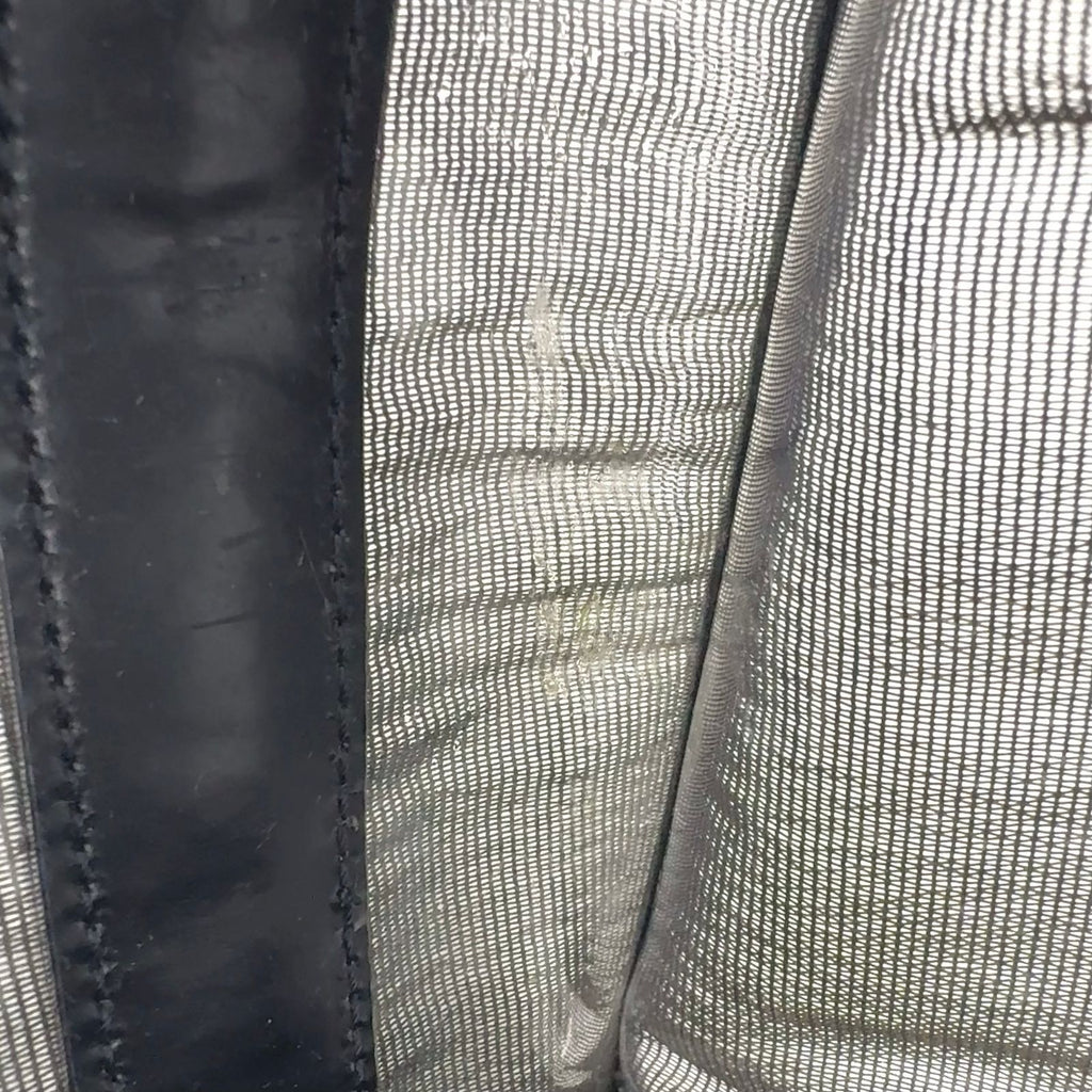 Gucci Mesh Leather Nylon Black Tote Silver — view 6