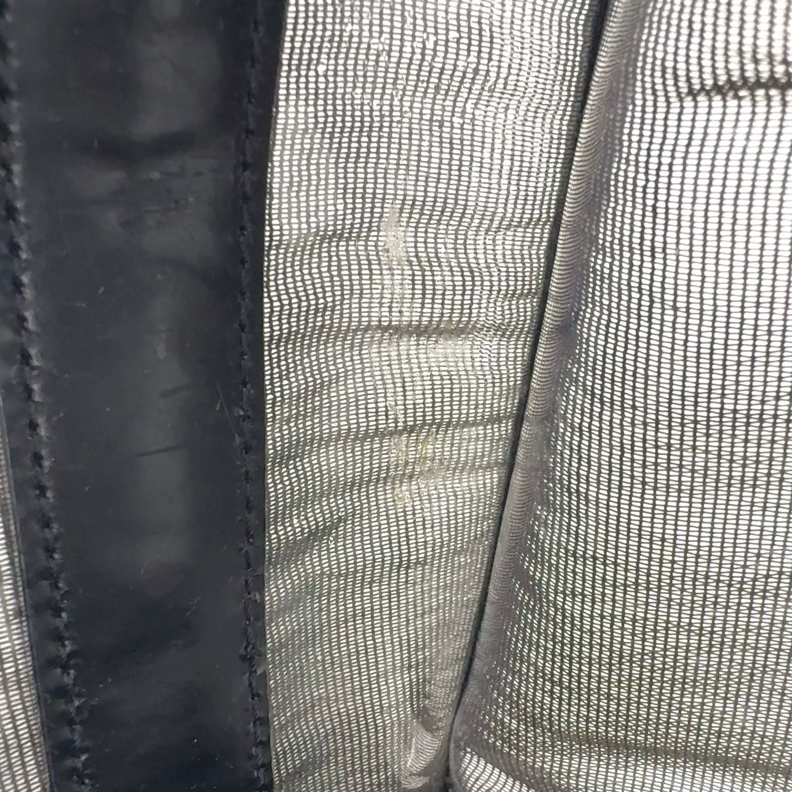 Gucci Mesh Leather Nylon Black Tote Silver — view 6