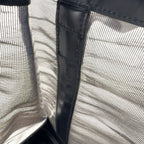 Gucci Mesh Leather Nylon Black Tote Silver — view 5