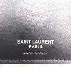 Saint Laurent Paris Tiny Cassandra Leather Black Bifold Wallet Silver — view 4