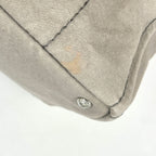 Prada Canapa Denim Canvas Light Gray Tote Silver — view 6
