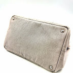 Prada Canapa Denim Canvas Light Gray Tote Silver — view 5