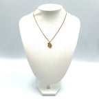 Dior Logo Rhinestone Color Stone Clear Gold Necklace — view 8