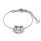 Dior Cat & D Metal Color Beads Silver Turquoise Blue Bracelet — view 3