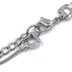 Dior Cat & D Metal Color Beads Silver Turquoise Blue Bracelet — view 8