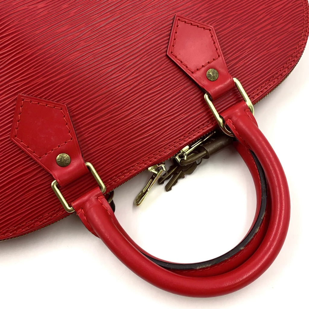 Louis Vuitton Alma Epi Castilian Red Leather Handbag Gold — view 6