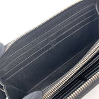 Louis Vuitton Zippy Wallet Epi Noir Leather Black Zip Around Silver — view 6