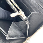 Louis Vuitton Zippy Wallet Epi Noir Leather Black Zip Around Silver — view 9