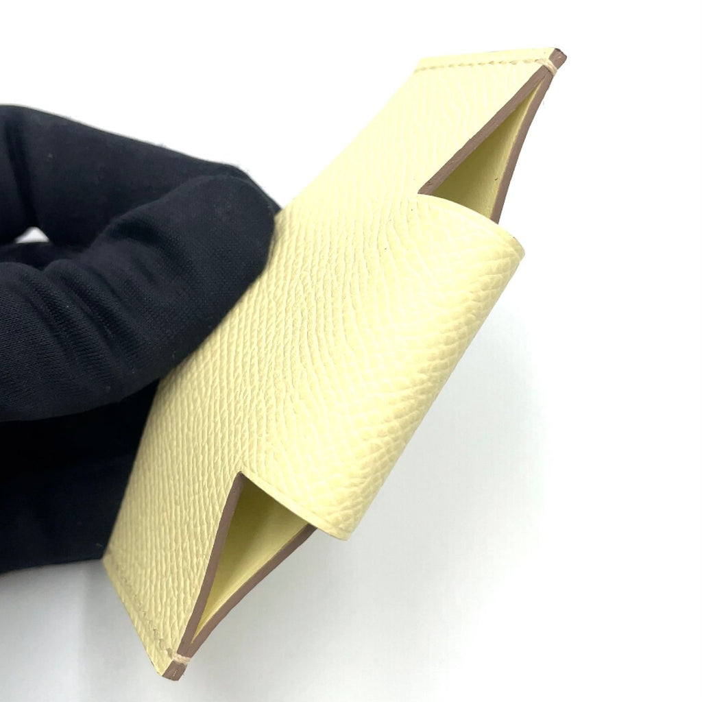Hermes Pocket Leather Light Yellow Card Case — view 7