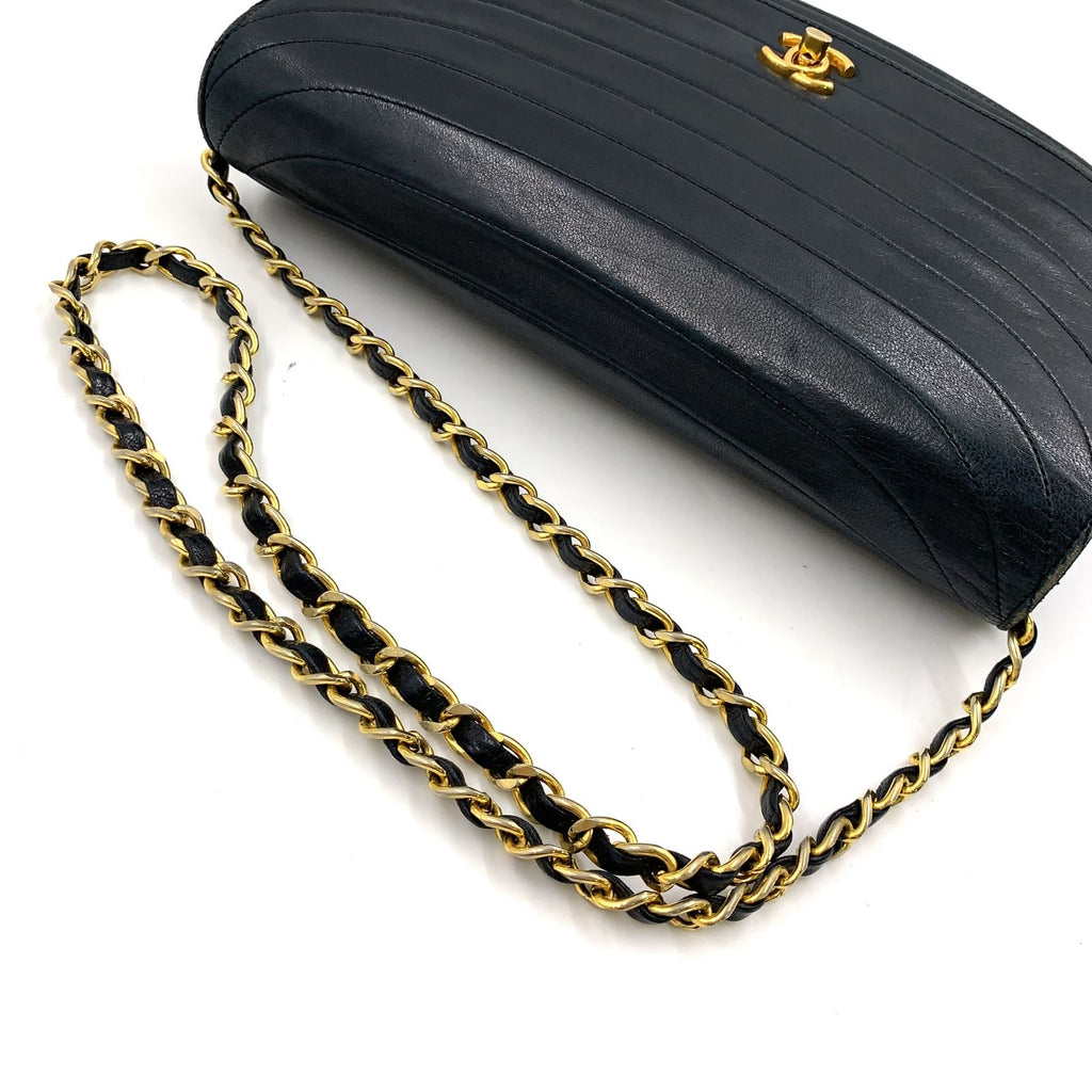 Chanel Half Moon Unknown Lambskin Black Shoulder Bag Gold — view 7