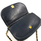 Chanel Half Moon Unknown Lambskin Black Shoulder Bag Gold — view 9