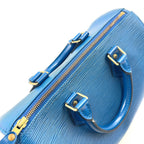 Louis Vuitton Speedy 25 Epi Toledo Blue Leather Handbag Gold — view 9