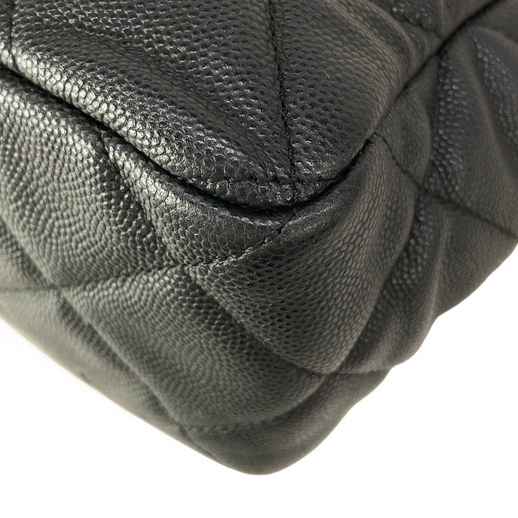 Chanel Shoulder Bag Quilted Hobo Black Metal Chain Gold — view 8