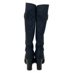 Gucci Long Boots 36.5 C Black Dark Green GG Pattern Horsebit Leather — view 3