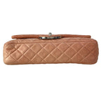 Chanel Shoulder Bag Double Flap Quilted Pink Beige Chain Silver Lambskin — view 5
