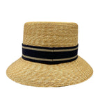 Dior Hat 58 Beige Blue Gray Straw Hat Cotton — view 3