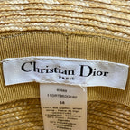 Dior Hat 58 Beige Blue Gray Straw Hat Cotton — view 5