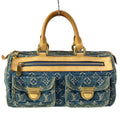 Louis Vuitton Handbag Monogram Denim Neo Speedy Blue Cotton