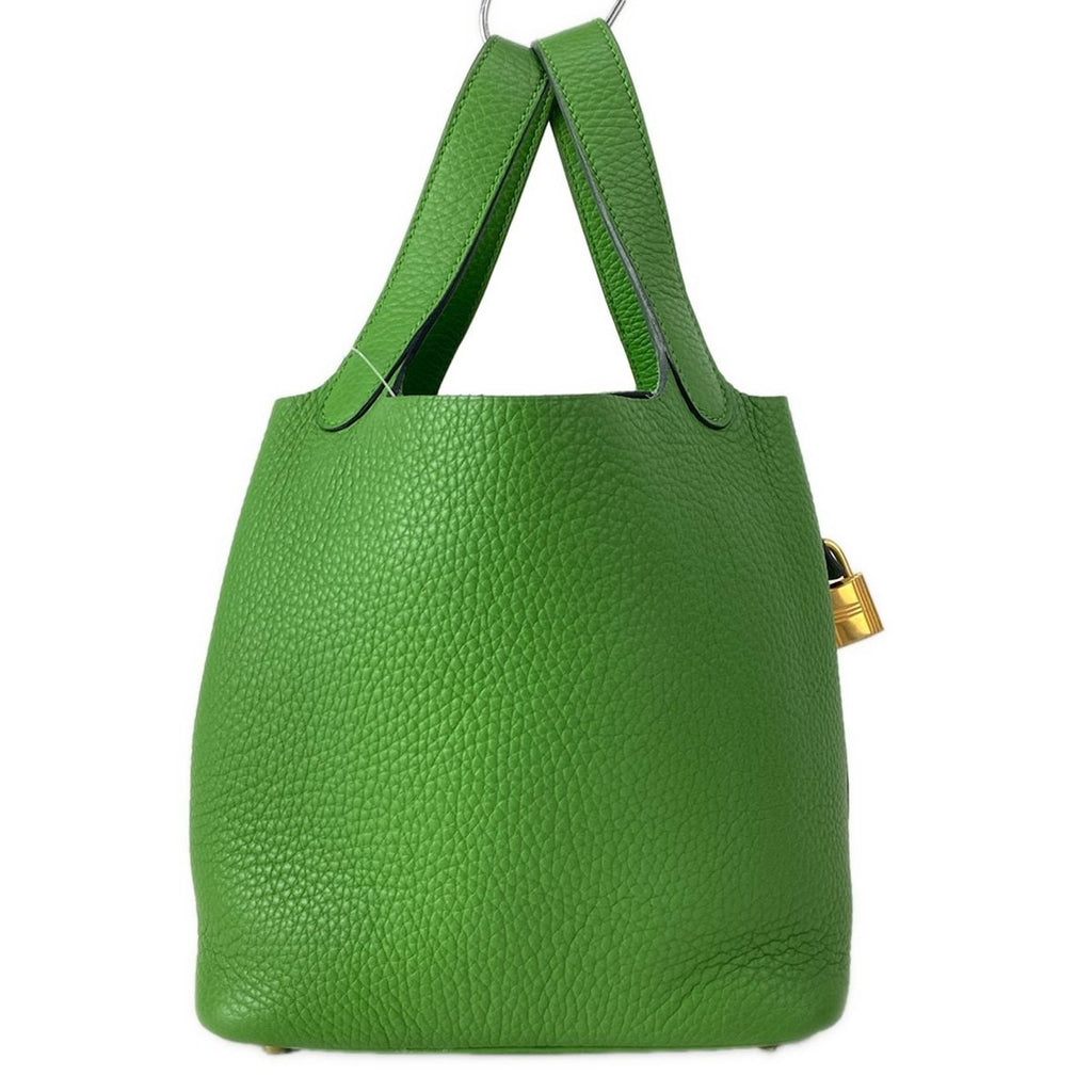 Hermes Handbag Picotin Lock PM Vert Yucca Gold — view 3