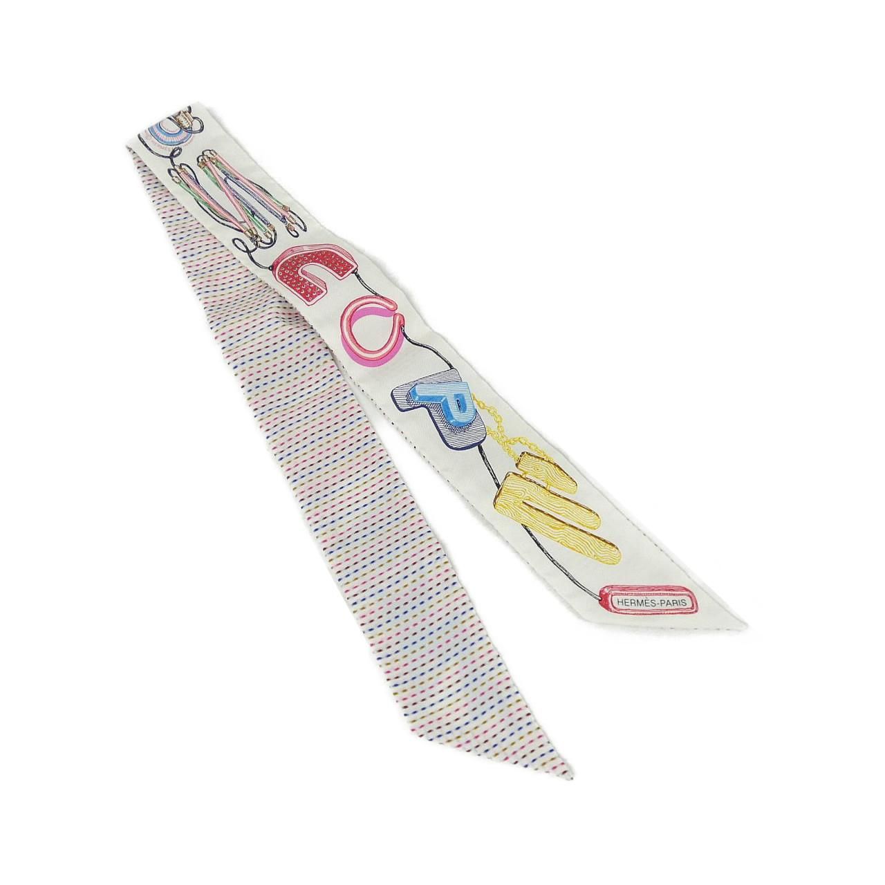 Hermes Chevaloscope Neon Twilly Pointier Scarf