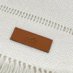 Hermes Shawl 01 White Cui Vre Cashmere Scarf — view 5
