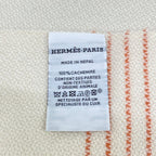 Hermes Shawl 01 White Cui Vre Cashmere Scarf — view 2