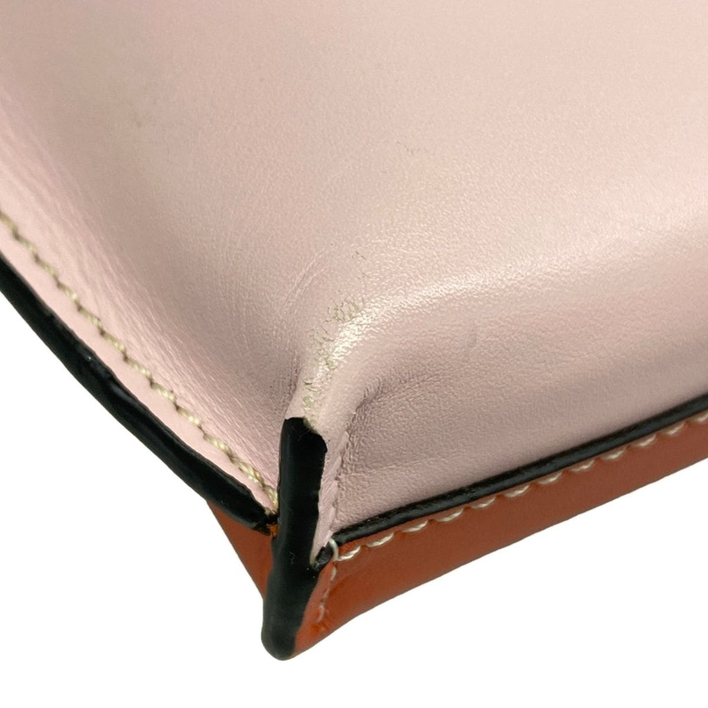 Loewe Shoulder Bag Gate Pocket Pink Brown Bordeaux Smartphone Pochette Leather — view 6