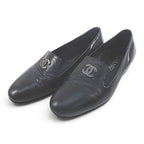 Chanel Opera Shoes CC Logo 35c Black Leather