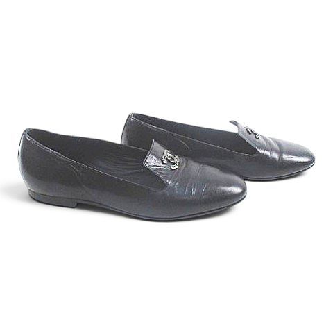 Chanel Opera Shoes CC Logo 35c Black Leather — view 3